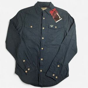 Moosejaw Men's Dark Blue Casual Button Down Flannel Shirt